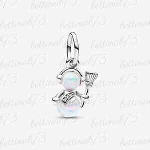 Pandora Opalescent Snowman Dangle Charm